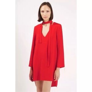 Red Relaxed Tunic Dress